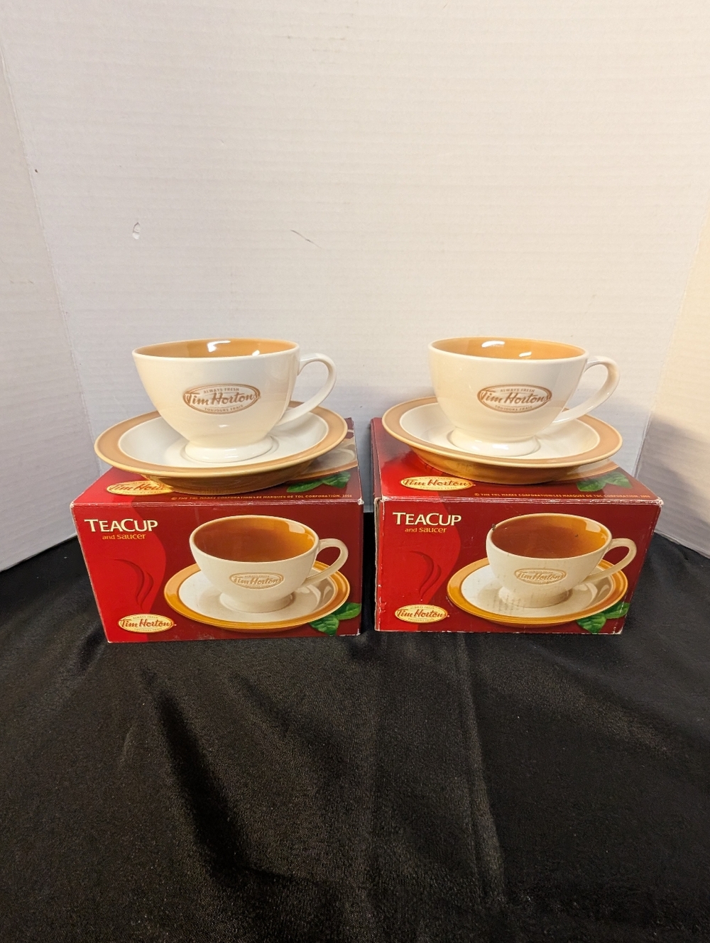 New In Box Tim Hortons Tea Cup and Saucer Set Lot Bundle Collectors 2006